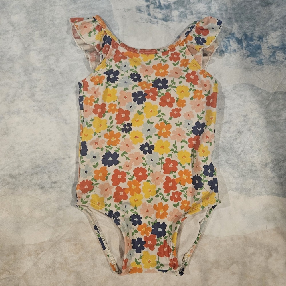 Hanna Andersson Floral Swimsuit Size 80 (12-18M) One Piece EUC